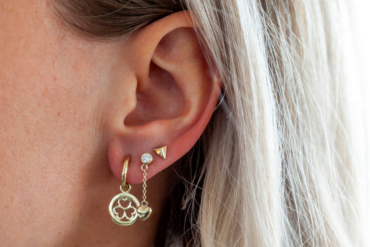 Oorbellen Piramide 3D Goudkleur JE001G