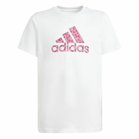Child's Short Sleeve T-Shirt Adidas G Animal White-0