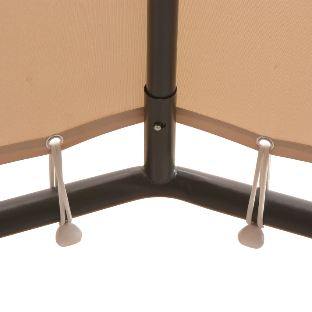 NNEVL Gazebo Pavilion Tent Canopy 3x3 m Steel Beige-2