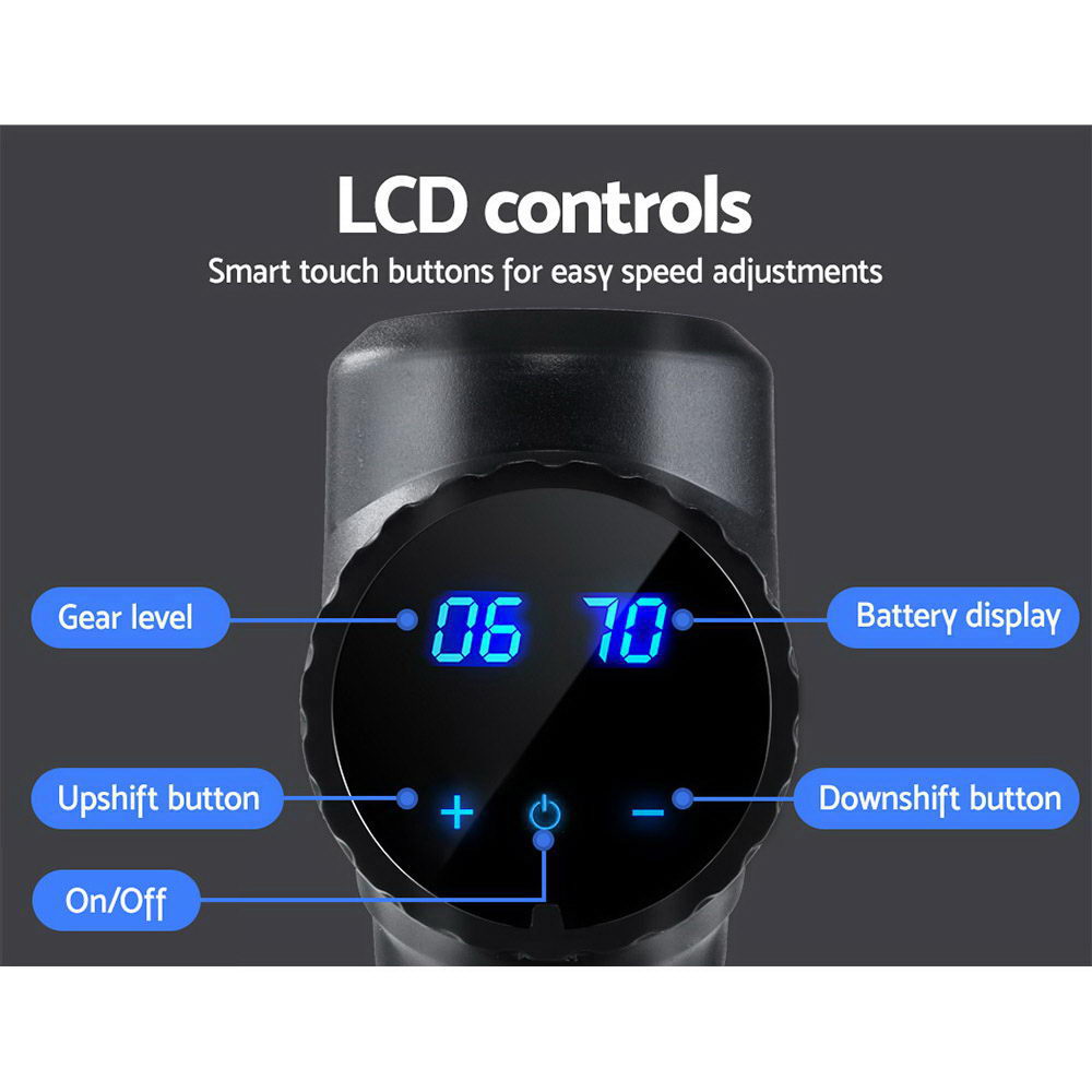 NNEDSZ Massage Gun Electric Massager Vibration 6 Heads Muscle Therapy Percussion Tissue-2