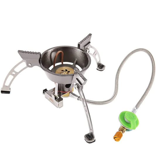NNEOBA Windproof Camping Gas Stove with Piezo Ignition Grey-0