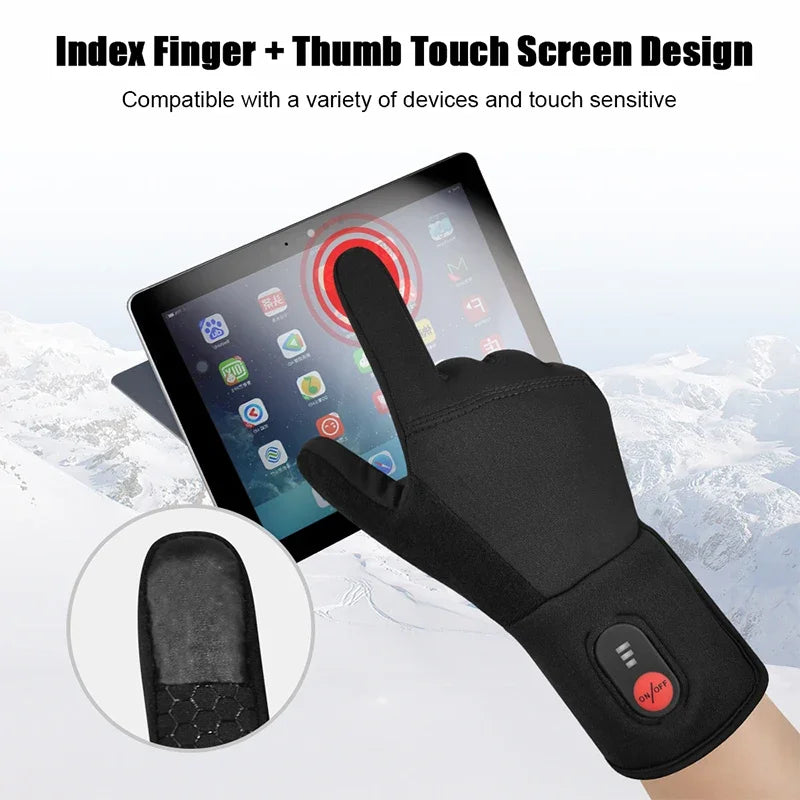 Heated Gloves Rechargeable Battery Electric Ski Gloves for Men and Women-3