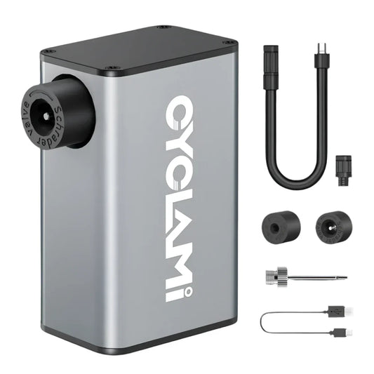 A3 Mini Electric Bicycle Air Pump Cordless Aluminum Inflator Grey-0