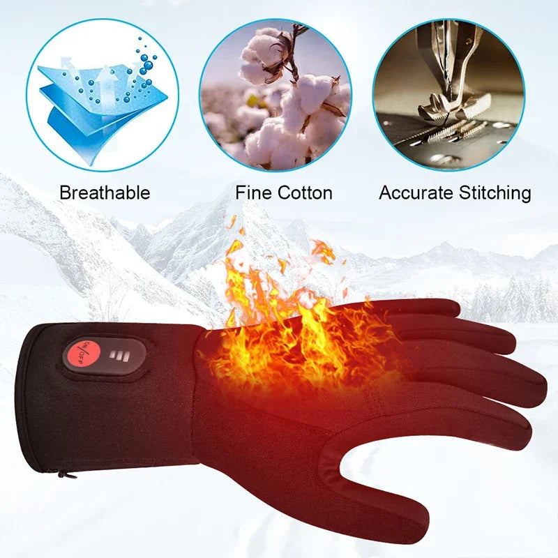 Heated Gloves Rechargeable Battery Electric Ski Gloves for Men and Women-2