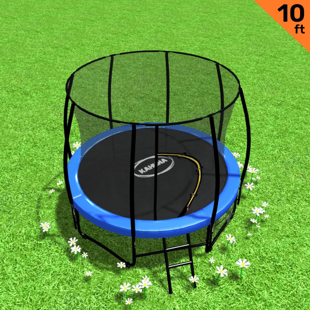NNEDSZ 10ft Trampoline Free Ladder Spring Mat Net Safety Pad Cover Round Enclosure Blue