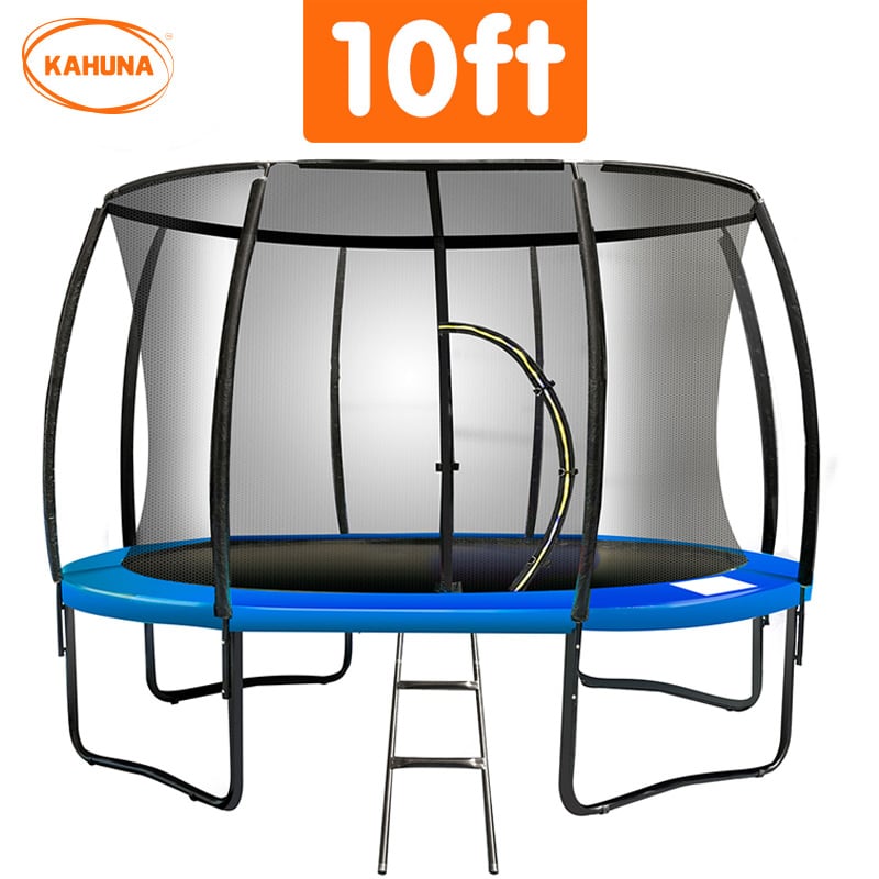 NNEDSZ 10ft Trampoline Free Ladder Spring Mat Net Safety Pad Cover Round Enclosure Blue
