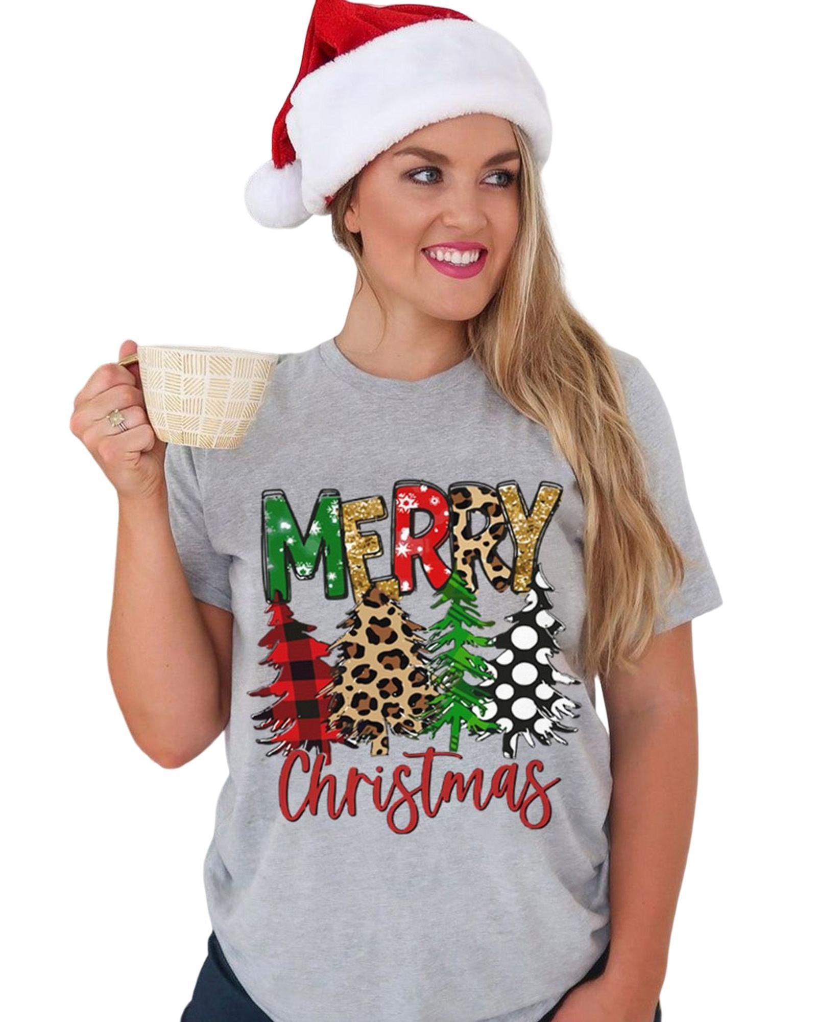 NNEDSZ Azura Exchange Christmas Tree Pattern Crew Neck Graphic Tee - XL-2