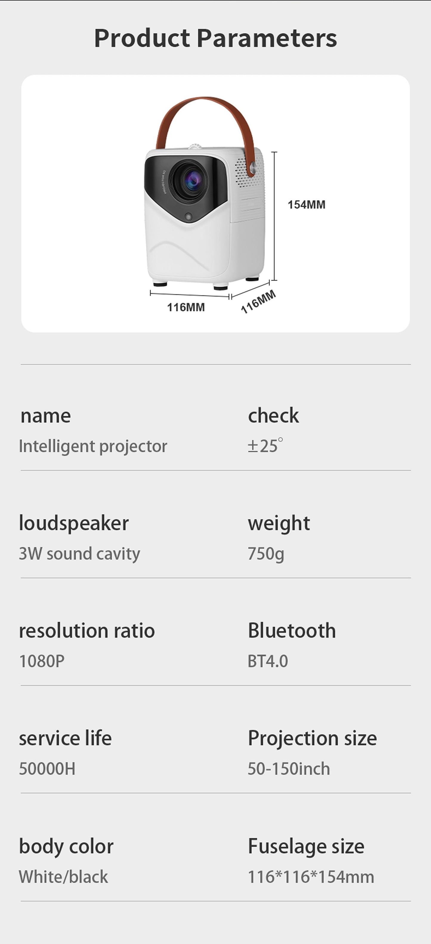 NNEDSZ Mini Portable HD Projector with Giant Screen Display and Gamut Compensation - Home Cinema