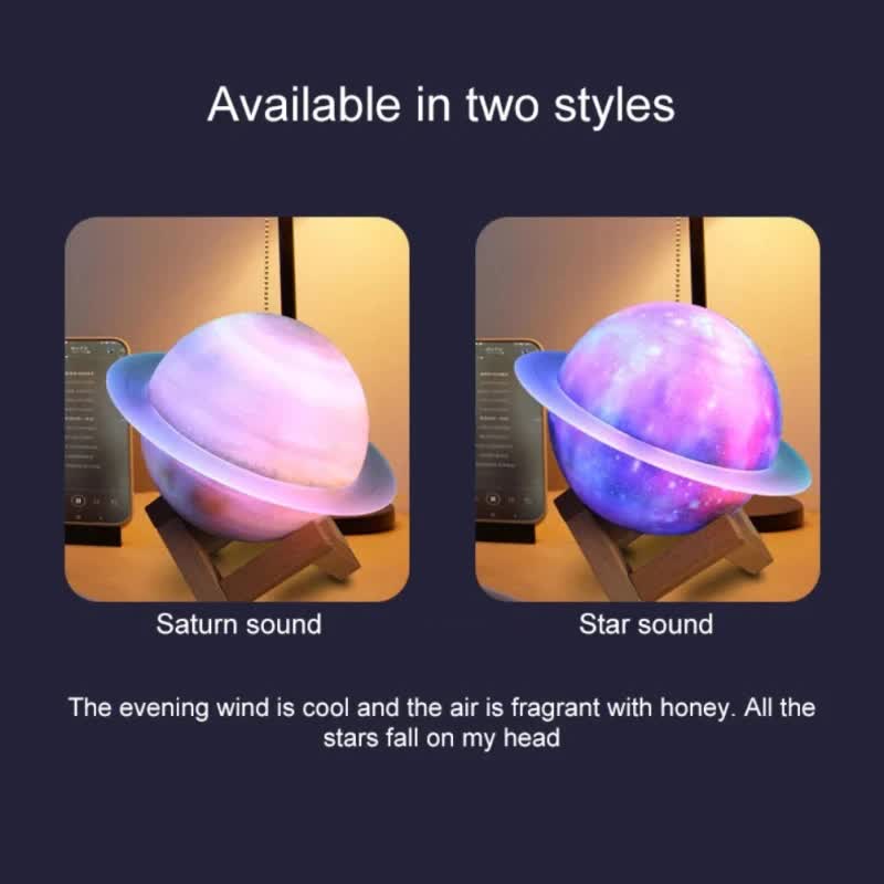 NNEDSZ Purle And Blue 3D Saturn Ring Bluetooth Speaker with Adjustable LED Lights, HiFi Bass, USB Charging, and Immersive Sound for Home and Desktop Use-4